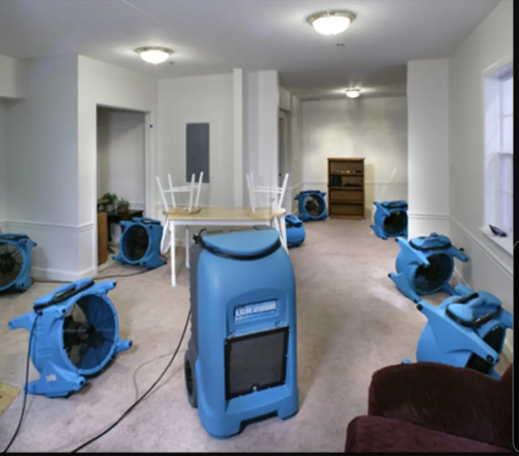 Air movers and dehumidifier setup for Water Extraction & Removal in Fruit Cove
